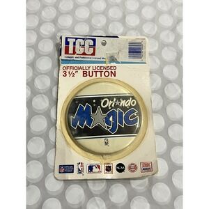 Vintage 90's NBA ORLANDO MAGIC Logo Pin Button New Factory Sealed 3 1/2"